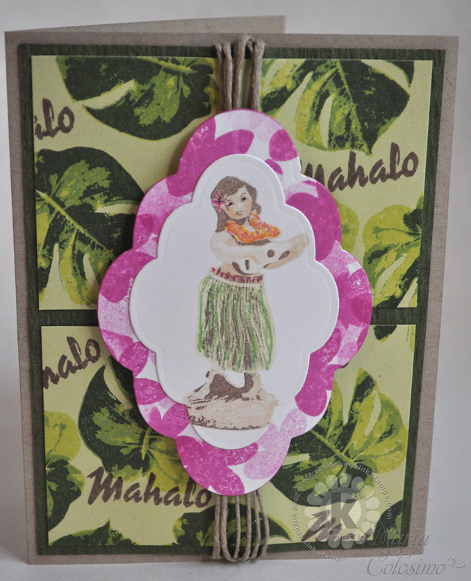 Mahalo Hula Girl Card
